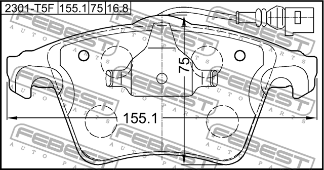 Колодки передние VW TRANSPORTER/MULTIVAN T5 2003-2015 2301-T5F 2301-T5F FEBEST