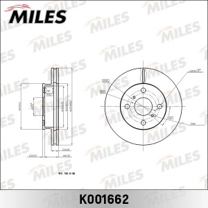 Диск тормозной передний CARINA/CALDINA/CORONA (TRW DF7248) K001662 K001662 MILES
