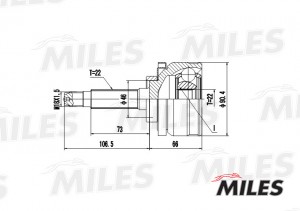 ШРУС наружный LADA NIVA(2121) 1.6 76-87 (SKF VKJA5722) GA20196 GA20196 MILES