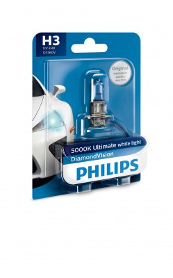 Лампа 12V H3 55W PK22s 5000K блистер (1шт.) Diamond Vision PHILIPS 12336DVB1 PHILIPS