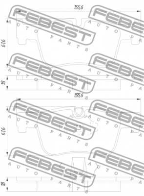 КОЛОДКИ ТОРМОЗНЫЕ ПЕРЕДНИЕ 1901-F21F 1901-F21F FEBEST