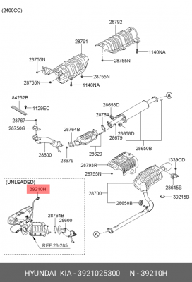 Датчик кислорода HYUNDAI Sonata NF верхний OE 3921025300 HYUNDAI KIA