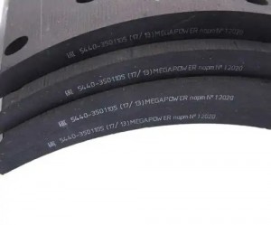 Накладка тормозной колодки МАЗ-5440 передней сверленая расточен. компл. 8шт. с з 350-33-009 MEGA POWER