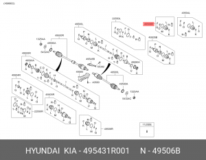 Пыльник ШРУСа внутреннего 49543-1R001 HYUNDAI KIA