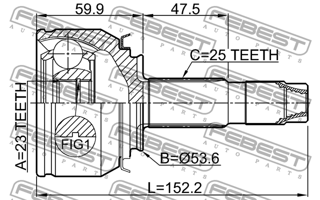 ШРУС внешний OPEL MOKKA J13 2013- 1810-MOK 1810-MOK FEBEST