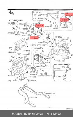 BJ1H61240A MAZDA ШТУЦЕР РАДИАТОРА ОТОПИТЕЛЯ BJ1H-61-240A MAZDA