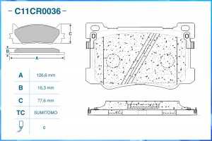 Тормозные колодки передние Low Metallic C11CR0036 C11CR0036 CWORKS