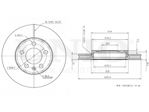 Диск тормозной передний BRD-20004 UNIO