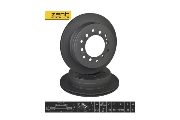 диск тормозной задний Z06280 ZENTPARTS