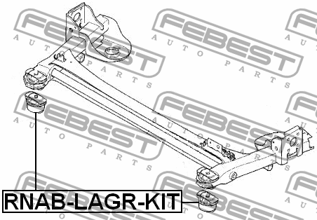 Сайлентблок задн балки компл-2шт RENAULT LAGUNA II 2001-2007 RNAB-LAGR-KIT RNAB-LAGR-KIT FEBEST