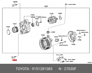 болт генератора!\ Toyota 91512-81085 TOYOTA