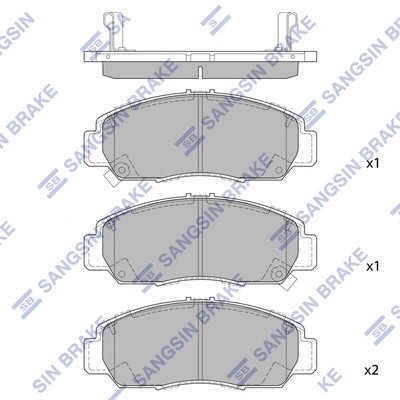 Колодки тормозные HONDA Civic (05-12) передние (4шт.) SANGSIN SP2012B SANGSIN