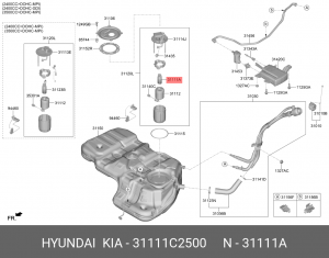 Насос топливный KIA Sportage (16-) (2.0) OE 31111C2500 HYUNDAI KIA