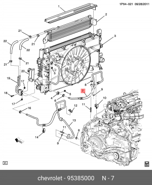 95385000 ТРУБКА ОХЛАЖДЕНИЯ МАСЛА OPEL ASTRA J (A16XER,A14NET,A16LET) (ВПУСК) xGE 95385000 GENERAL MOTORS