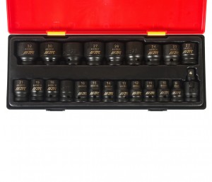 Набор головок торцевых 1/2" 6-ти гранных 08-32мм ударных 22 предмета в кейсе JTC JTC-K4223 JTC TOOLS
