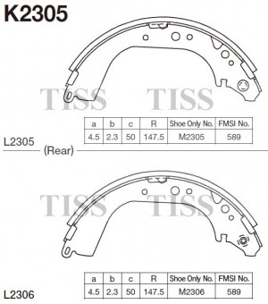 Колодки тормозные барабанные Toyota 4Runner all 87-,Hiace 89- K2305 K2305 MK KASHIYAMA