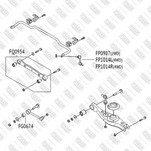 сайлентблок рычага заднего поперечного !\ Hyundai ix35/Santa Fe 09>,KIA Sorento/ FG0674 FIXAR