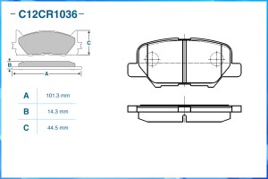 Тормозные колодки задние Low Metallic C12CR1036 C12CR1036 CWORKS