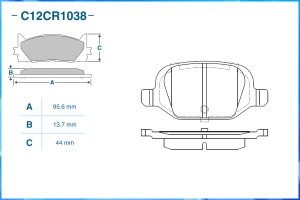 Тормозные колодки задние Low Metallic C12CR1038 C12CR1038 CWORKS
