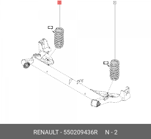 пружина задняя!\ Renault 550209436R RENAULT