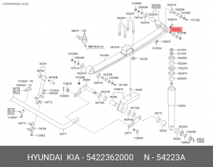 стержень рессоры резьбовой! M8\ Hyundai HD65/HD72/HD78 5422362000 HYUNDAI