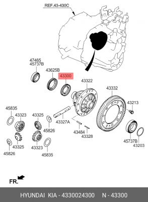УПЛОТНИТЕЛЬНОЕ КОЛЬЦО ФИЛЬТРА БЕНЗОБАКА 4330024300 HYUNDAI KIA