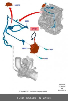 прокладка вакуумного насоса!\ Ford 2.0 EcoBoos 5 205 980 FORD