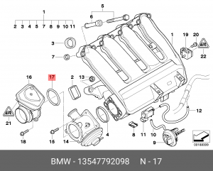 кольцо круглого сечения!\BMW 5-Series, E60/E61 13 54 7 792 098 BMW