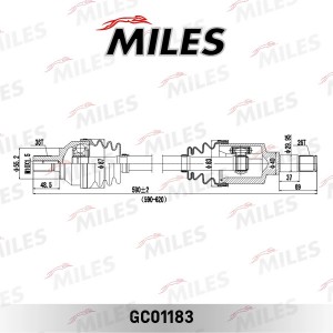 Привод в сборе левый FORD FOCUS II 2.0 04- (GKN 305116) GC01183 GC01183 MILES