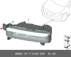 саморез! 4.8x15\ BMW E81/E82/E87/E88/F20/E36/E46/E90/F30/E39/E60 07119901299 BMW