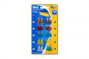 Предохранитель 5-30А флажковый комплект 10шт. с пинцетом KRAFT KT870018 KRAFT