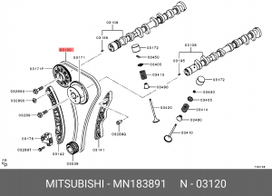 Цепь ГРМ MITSUBISHI ASX (10-14),Lancer (07-14),Outlander (08-12) OE MN183891 MITSUBISHI