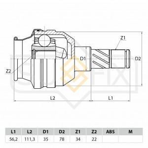 ШРУС внутренний CHEVROLET Lanos 1.4-1.6 05, DAEWOO Lanos 1.4-1.6 97 ST-1117 ST-1117 SUFIX