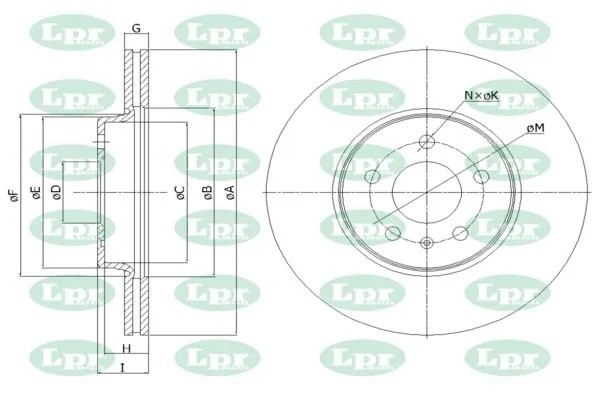 Диск тормозной передний AUDI A4 (B8) A1037V A1037V LPR