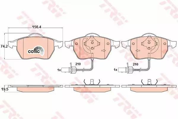 Колодки передние AUDI A4 (B5-B7), A6 (C5-C6), VW PASSAT (3B_) GDB1307 GDB1307 TRW