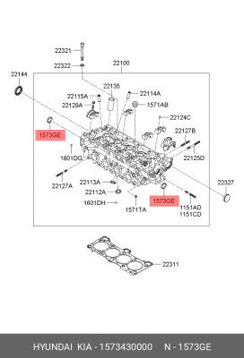 Заглушка HYUNDAI Accent (06-),Mighty EX6,8 дв.D4CC блока цилиндров OE 1573430000 HYUNDAI KIA