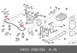втулка стабилизатора! (р) центр 22x34/40x40\ IVECO 93801556 IVECO