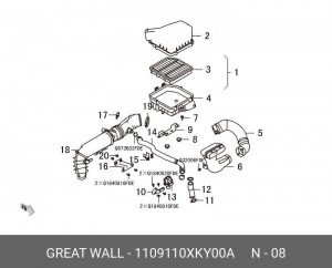 Фильтр воздушный HAVAL H6 Coupe OE 1109110XKY00A GREAT WALL