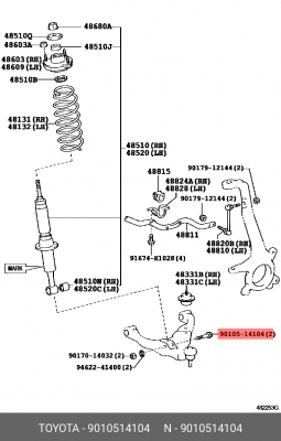 Болт 90105-14104 90105-14104 TOYOTA