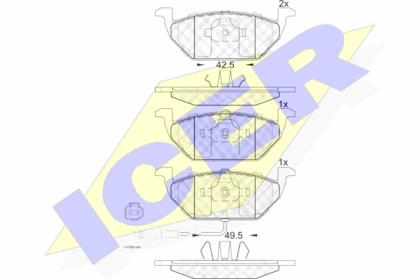 181349 колодки дисковые передние !\ Seat Leon/Ibiza, VW Bora/Golf 1.2-2.0i/D 00> 181349 ICER