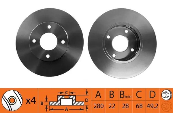 диск тормозной передний!\ Nissan Almera/Primera 1.5-2.2D 98> BR22117T SB NAGAMOCHI