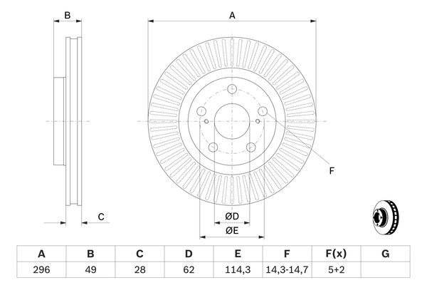 Диск тормозной передний  2шт 0 986 479 768 BOSCH
