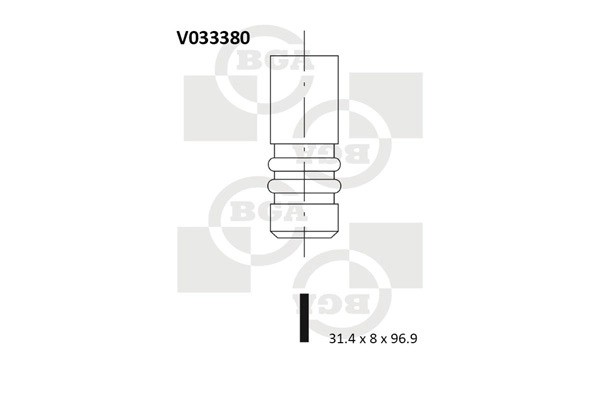 клапан выпускной! 31.5x8x96.9\ VW Golf/Passat/Sharan, Audi A4 1.9TDi 91> V033380 BG AUTOMOTIVE