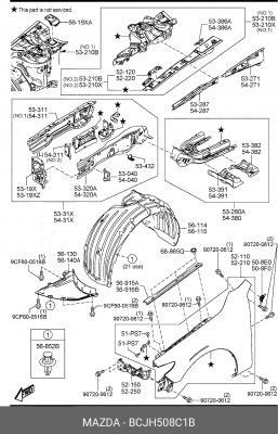 BCJH-50-8C1B GARNISH(L) BCJH508C1B MAZDA