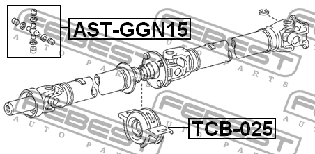 Подшипник подвесной карданного вала TOYOTA HILUX 2011.07-2015.12 TCB-025 TCB-025 FEBEST