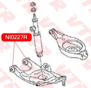 NI0227R САЙЛЕНТБЛОК ВЕРХНЕГО РЫЧАГА ЗАДНЕЙ ПОДВЕСКИ NI0227R VTR