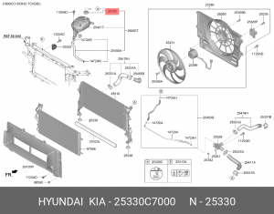 крышка радиатора!\ Hyundai Santa Fe 2.7 06> 25330C7000 HYUNDAI