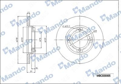 HYUNDAI SOLARIS (2010>)/ KIA RIO (2011>) MBC030006 MANDO