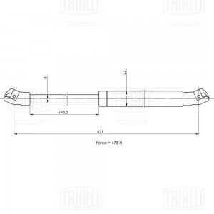 Упор газовый (амортизатор) VW Tiguan (08-) (крышки багажника) (GS 1841) GS1841 TRIALLI