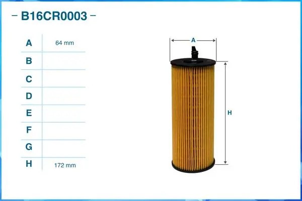 Фильтр масляный элемент B16CR0003 B16CR0003 CWORKS